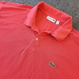 Lacoste Polo Shirt Men's FR 9 4XL Classic Red Cotton Short Sleeve Pique Preppy